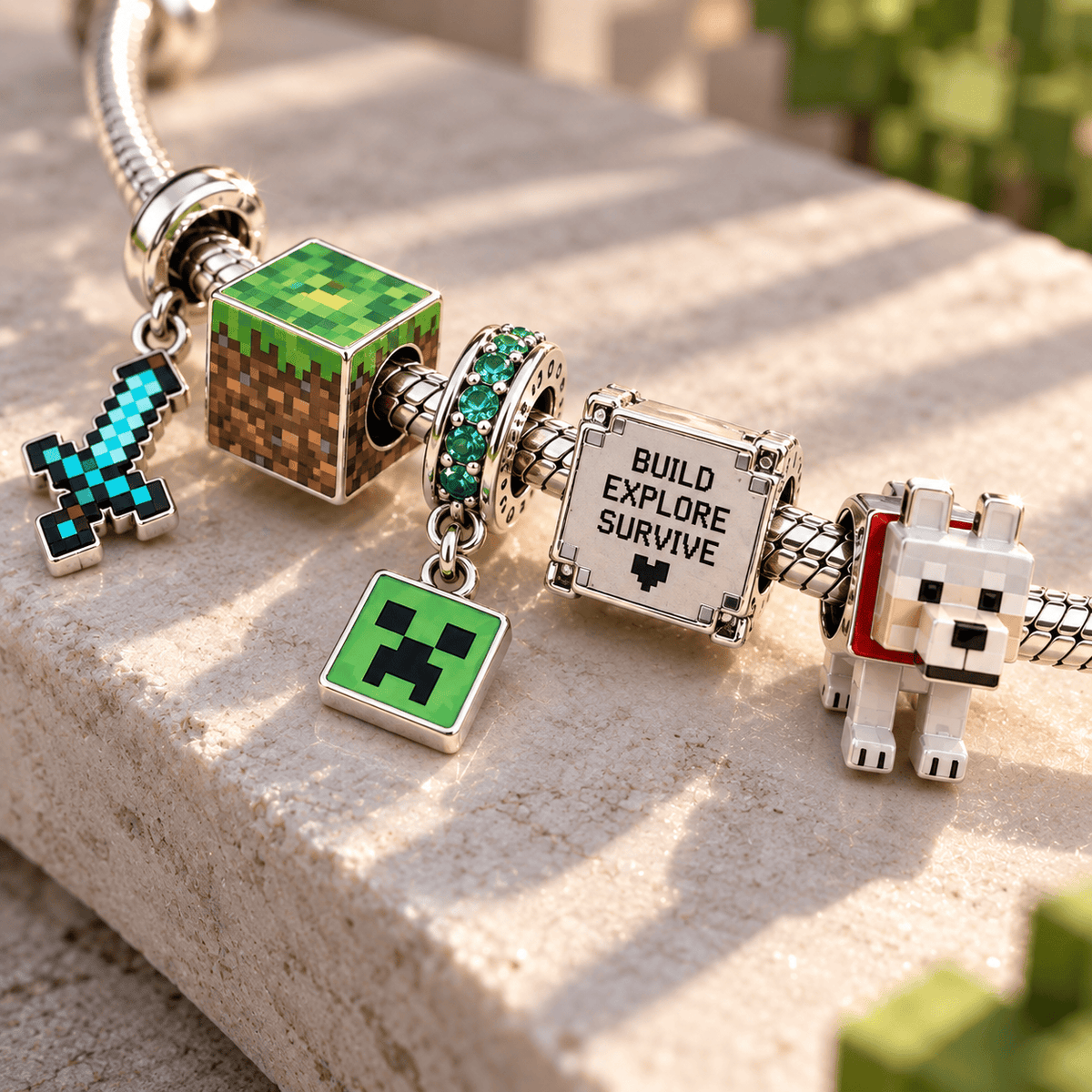 MCR Sliver Charm Bracelet Set PTT