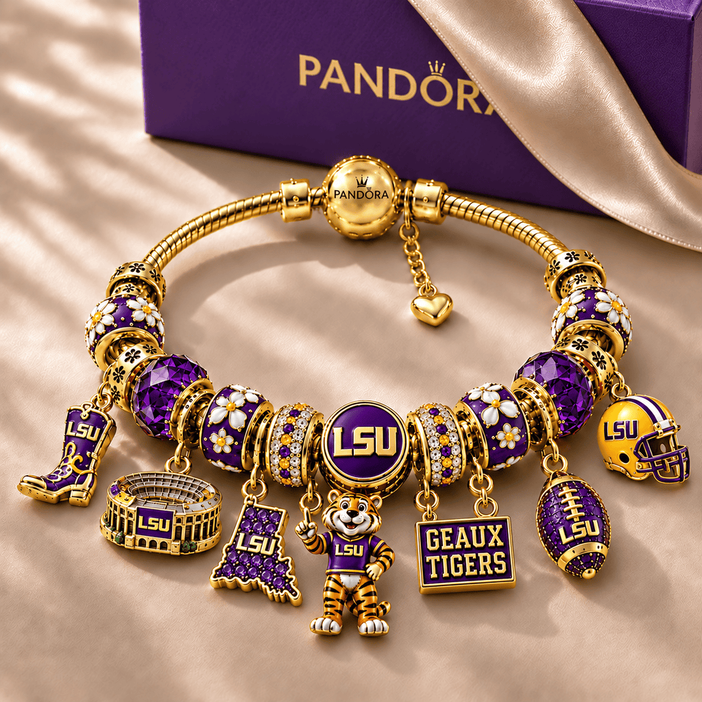 LSUT Gold Charm Bracelet Set NHVH