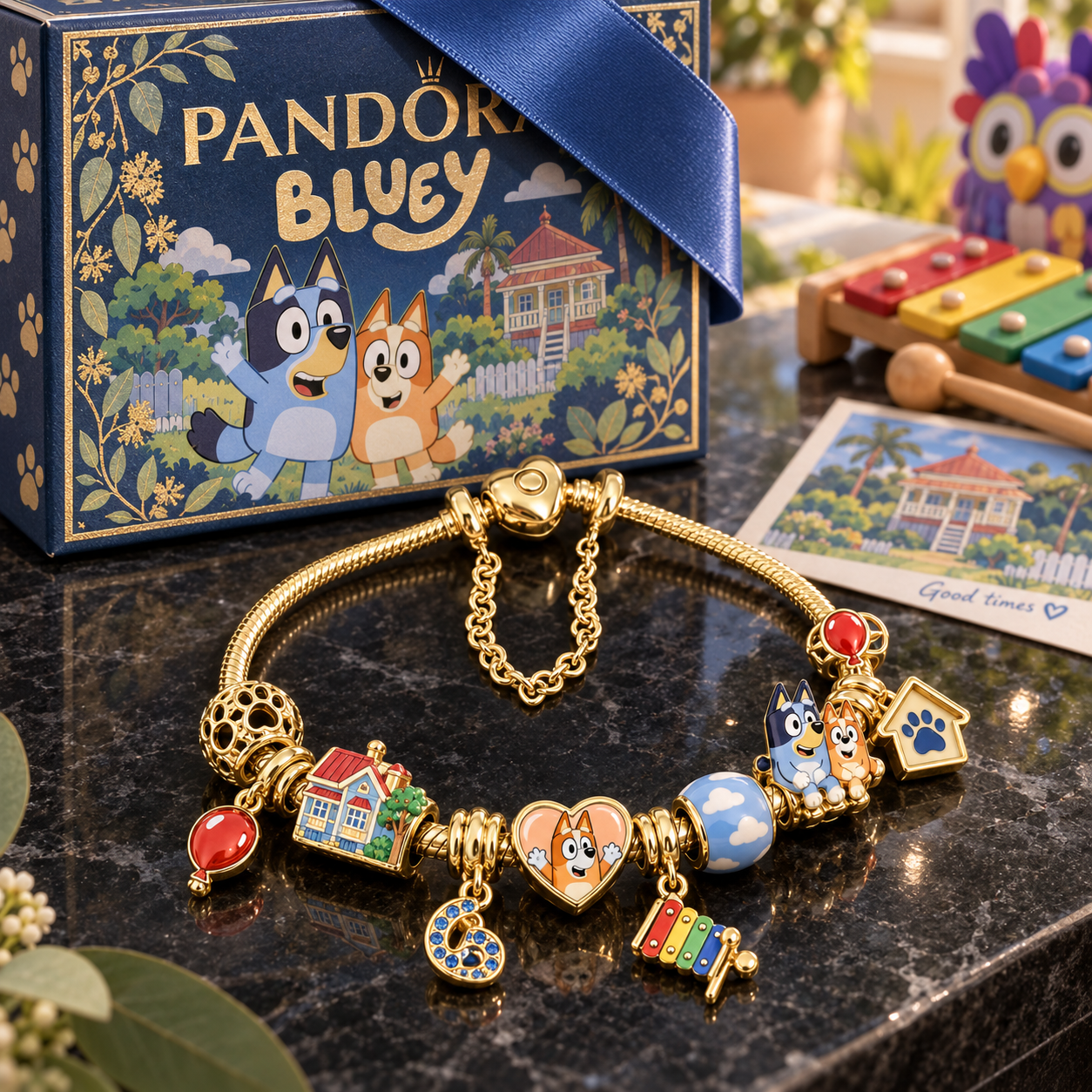 BLU Gold Charm Bracelet Set PTKL