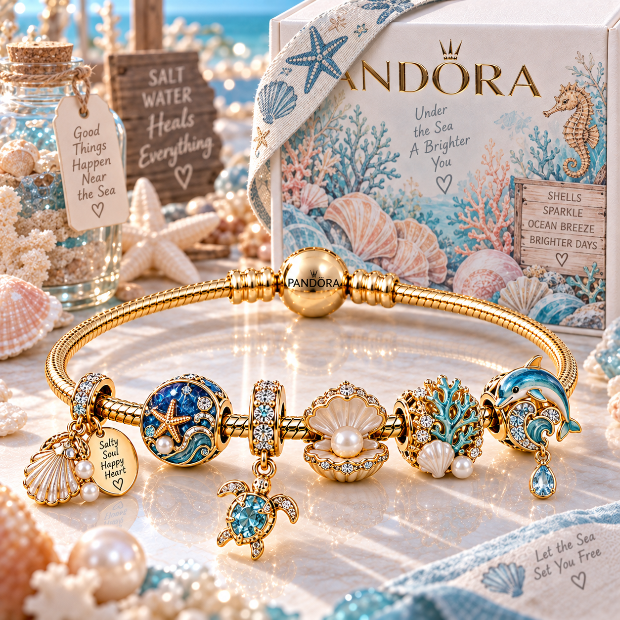 UTS Gold Charm Bracelet Set PTT