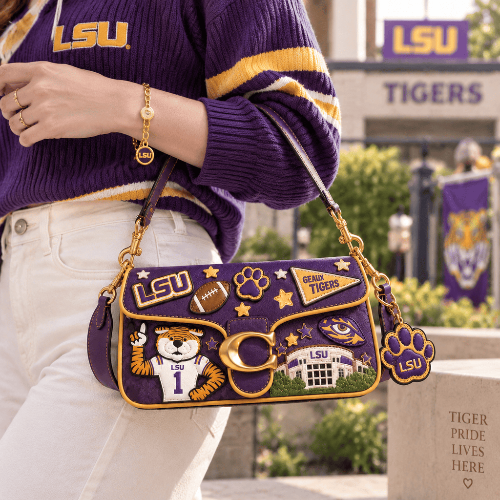 Premium LSU Coach Shoulder Cross With Charm NPL