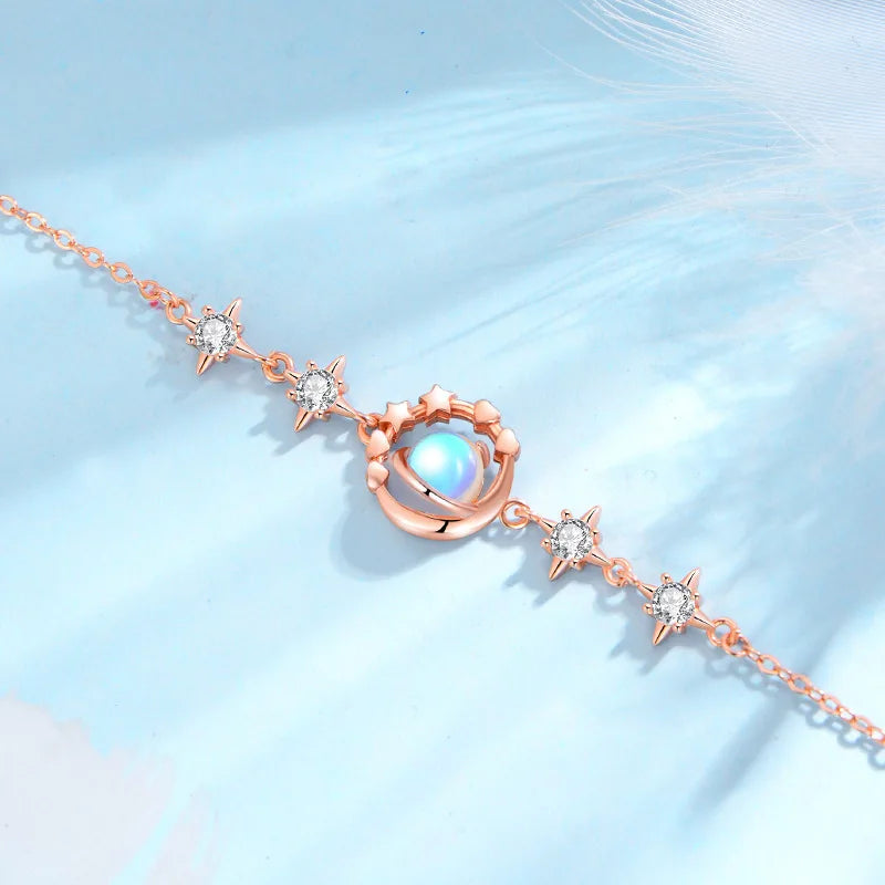 QIBAOKU Retro S925 Sterling Silver Bracelet  Simple Luxury Brand Jewelry Designer Exquisite Valentine's Day Gift