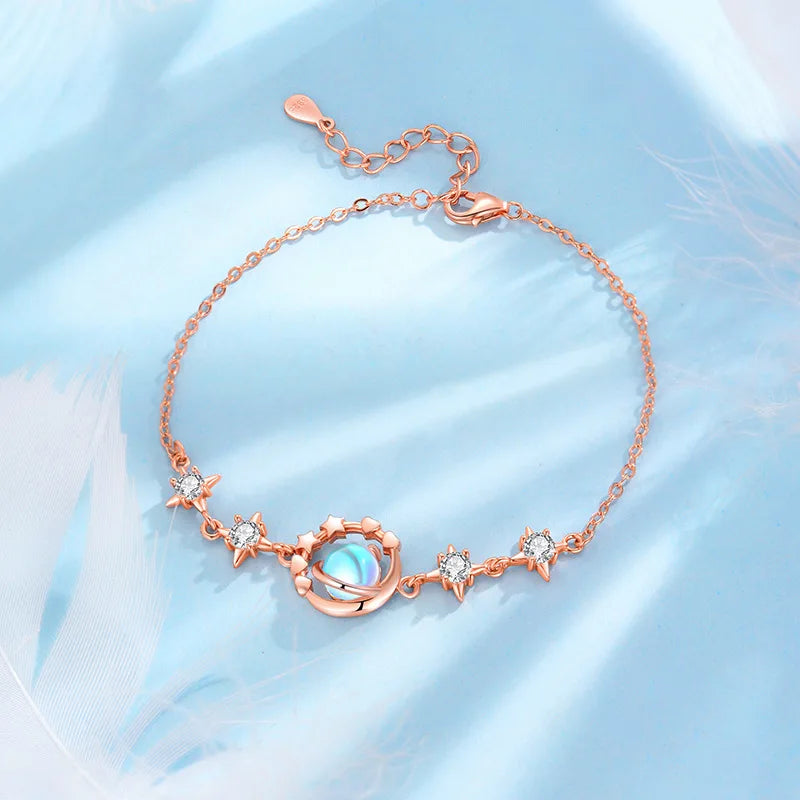 QIBAOKU Retro S925 Sterling Silver Bracelet  Simple Luxury Brand Jewelry Designer Exquisite Valentine's Day Gift